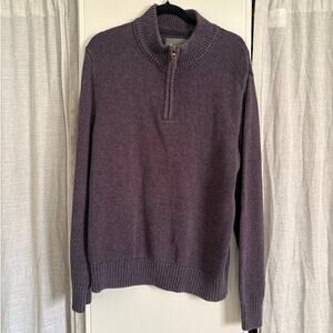 Eddie Bauer 1/4 Zip 100% Cotton Sweater | L | Gray